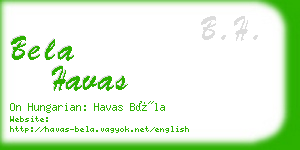 bela havas business card